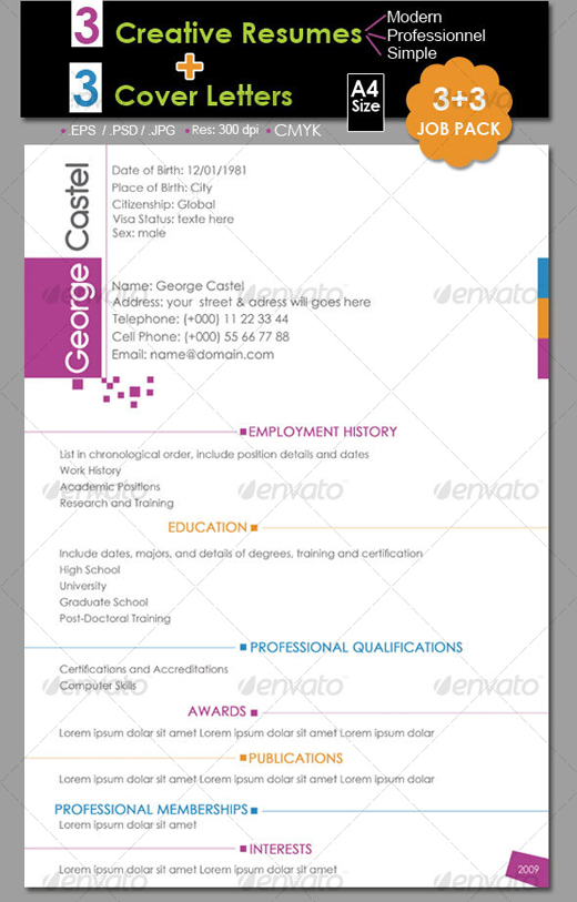 28 Creative Cheap Resume Templates