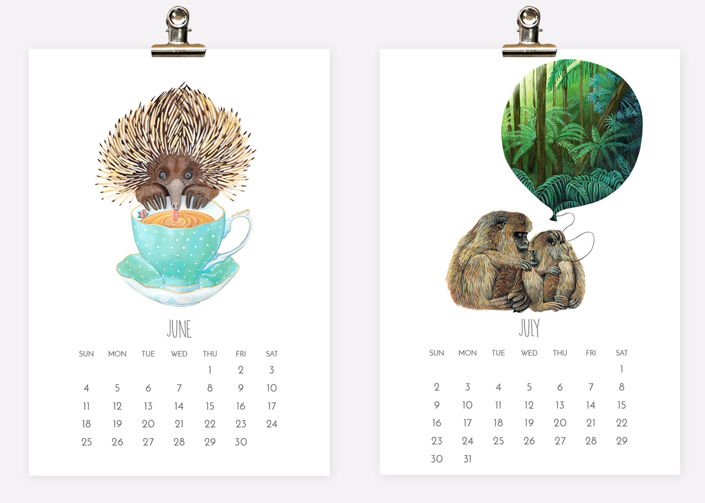 2018 wall & desk Calendar Stories from Forest by Ruta Dumalakaite