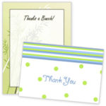 A set of thank you cards. 