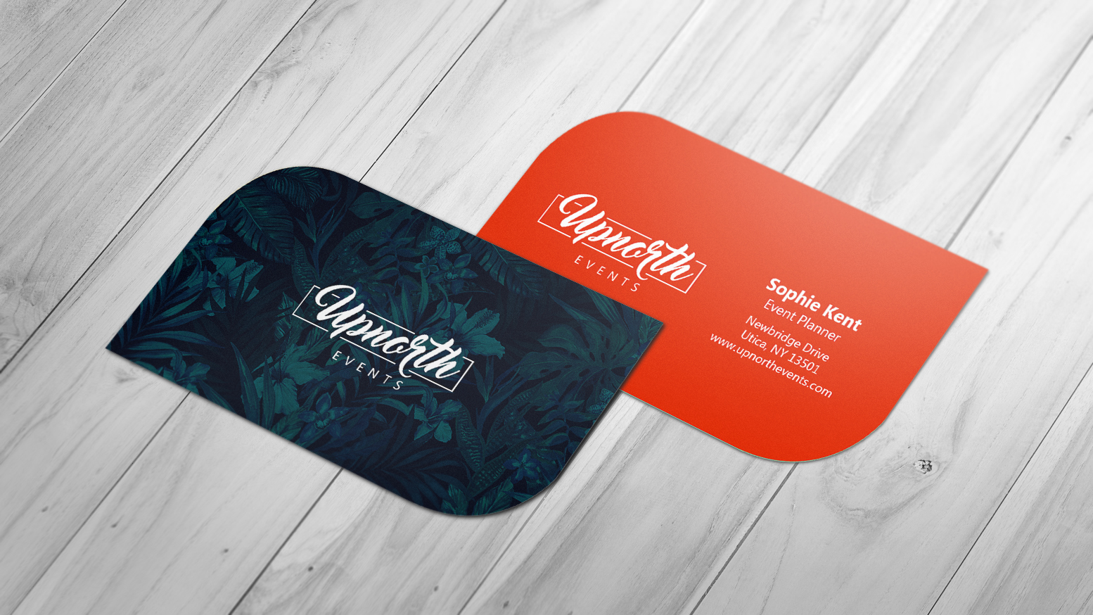 Leaf business card for an events company