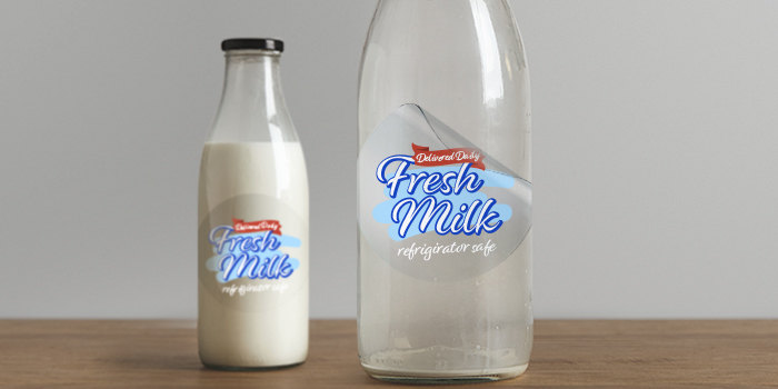 Bopp Material Clear Sticker in Milk Jars