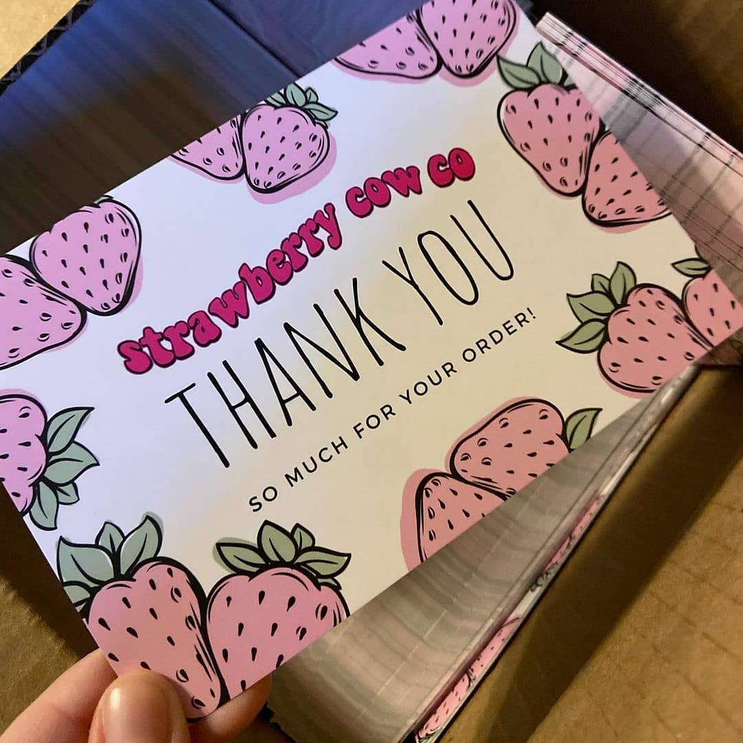 Strawberry Cow Co - Thank You Postcard