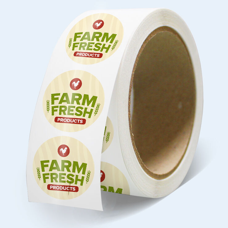Roll Stickers - Farm fresh sticker roll with logo and text design