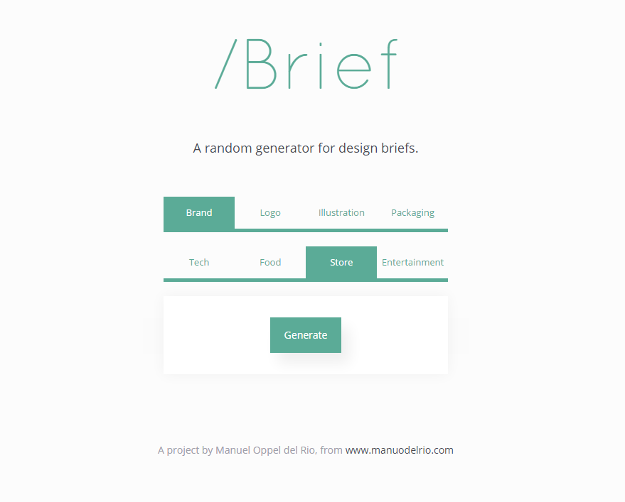 Project generator. Brief about brand.