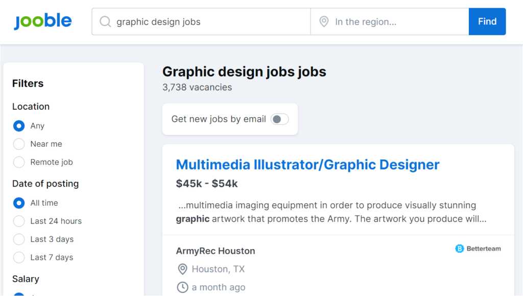 Jooble Graphic design jobs